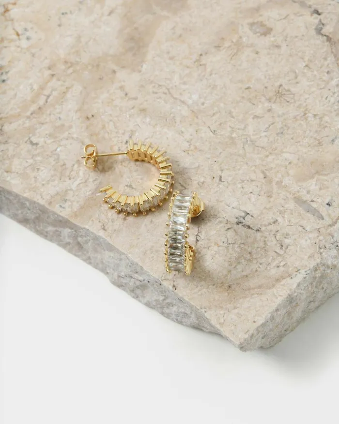 Forcast Isa 16k Gold Plated Earrings Goldsilver Women Earrings