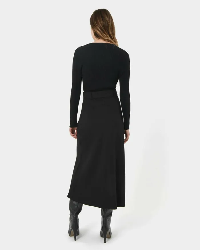 Forcast Isla Belted Midi Skirt Camel Women Midi and Maxi Skirts