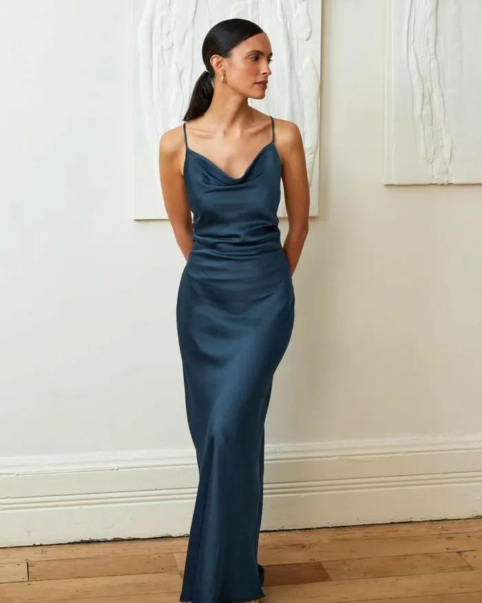 Forcast Jamila Backless Maxi Dress Rubynavy Women Maxi Dresses