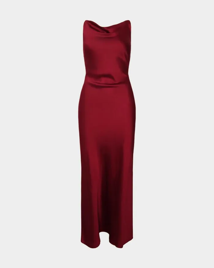 Forcast Jamila Backless Maxi Dress Rubynavy Women Maxi Dresses