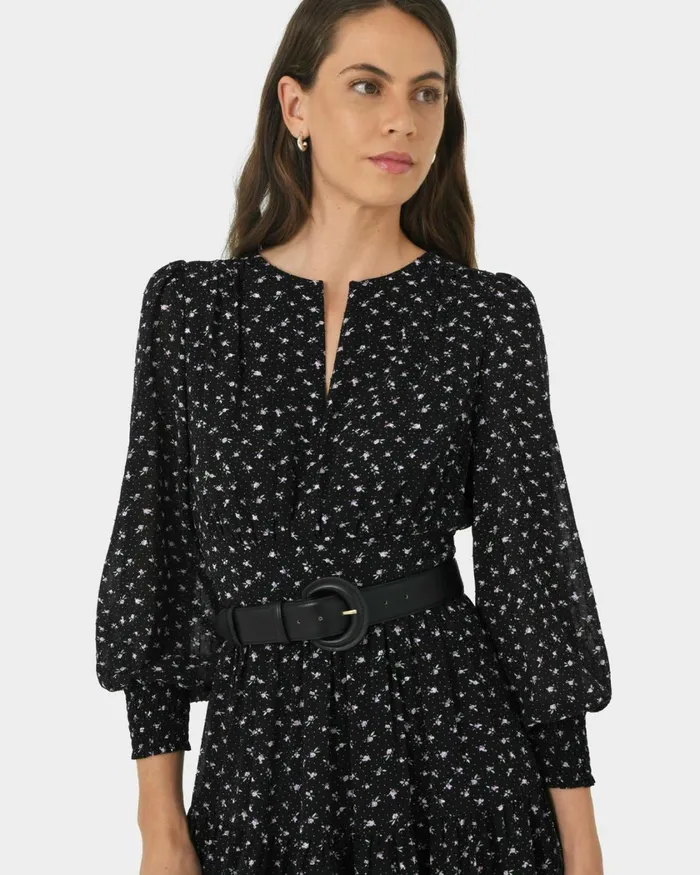 Forcast Jana Tie Dress Women Midi Dresses