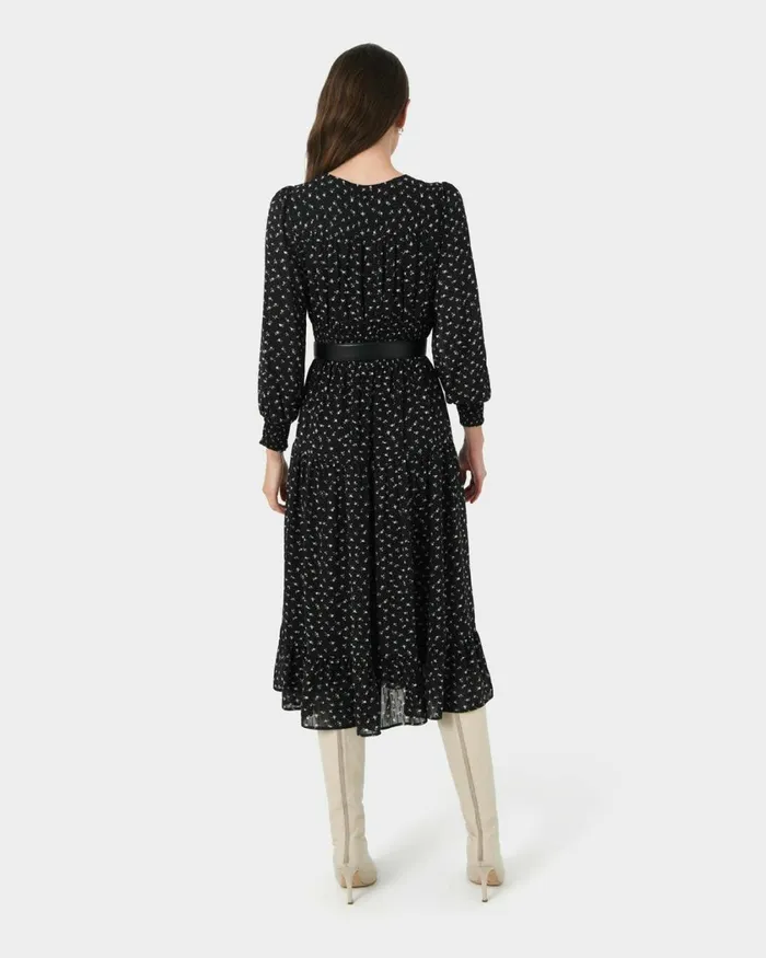 Forcast Jana Tie Dress Women Midi Dresses