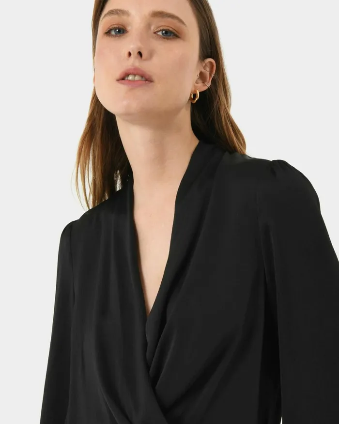 Forcast Janae Crossover Blouse Greenblack Women TShirts and Tops
