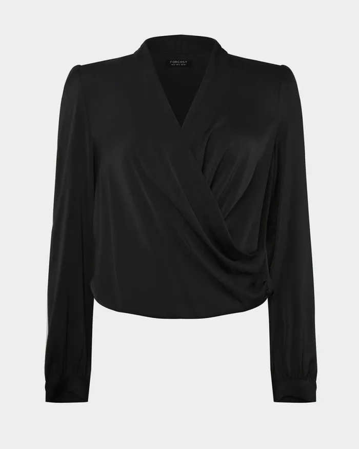 Forcast Janae Crossover Blouse Greenblack Women TShirts and Tops