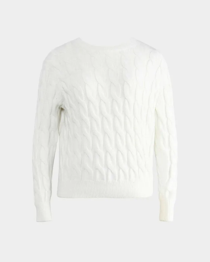 Forcast Janna Cable Jumper Ivoryblack Women Long Sleeve Tops