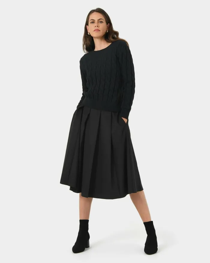 Forcast Janna Cable Jumper Ivoryblack Women Long Sleeve Tops