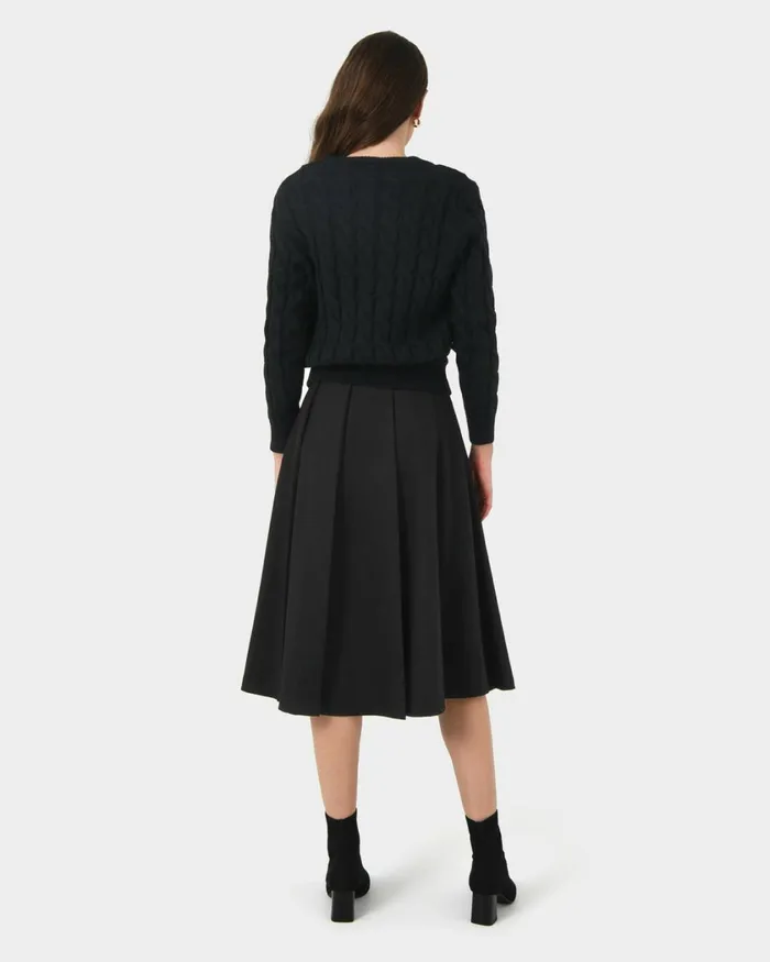 Forcast Janna Cable Jumper Ivoryblack Women Long Sleeve Tops