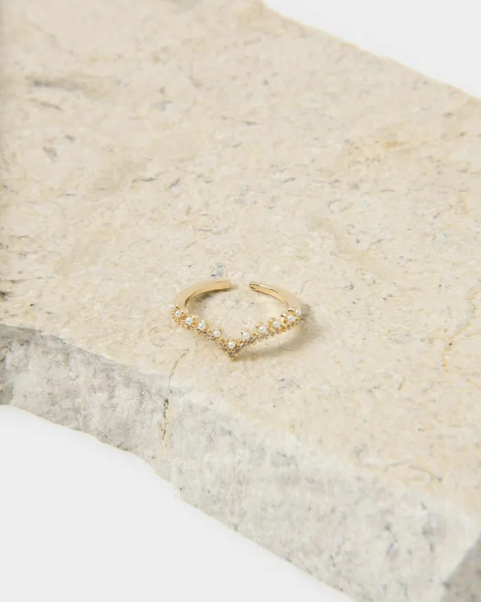 Forcast Jazmine 16k Gold Plated Ring Gold Women Rings