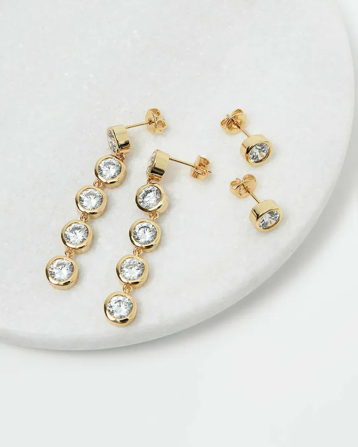 Forcast Jemma 16k Gold 2pc Earring Set Gold Women Earrings