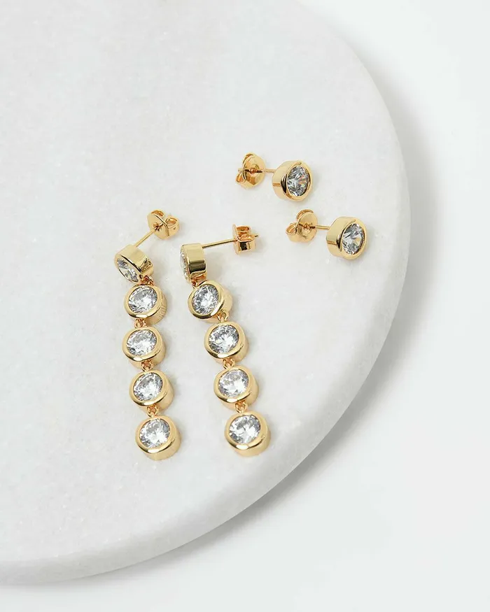 Forcast Jemma 16k Gold 2pc Earring Set Gold Women Earrings
