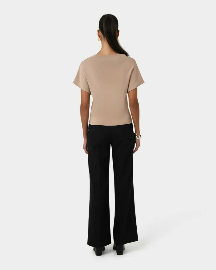 Forcast Jemma Relaxed Knit Top Pinkbeigeblack Women TShirts and Tops