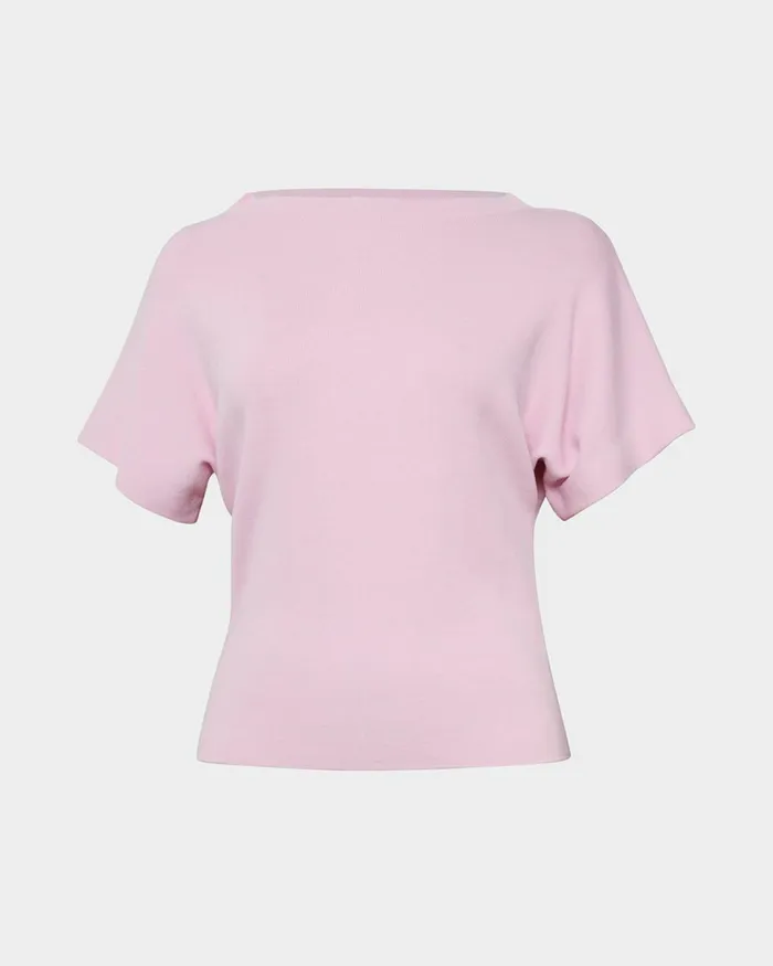 Forcast Jemma Relaxed Knit Top Pinkbeigeblack Women TShirts and Tops