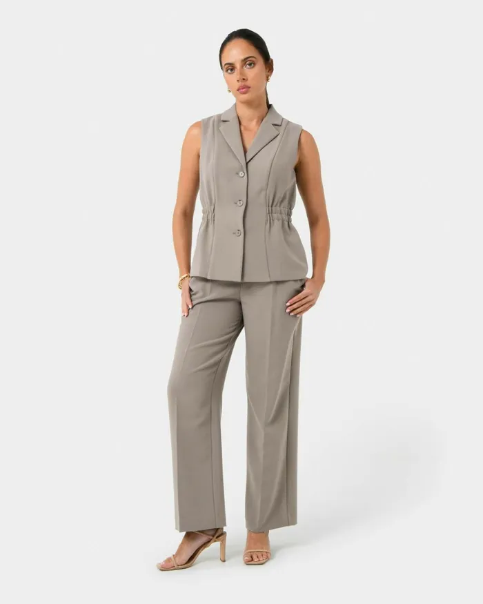 Forcast Jordy Longline Vest Stonebone Women TShirts and Tops