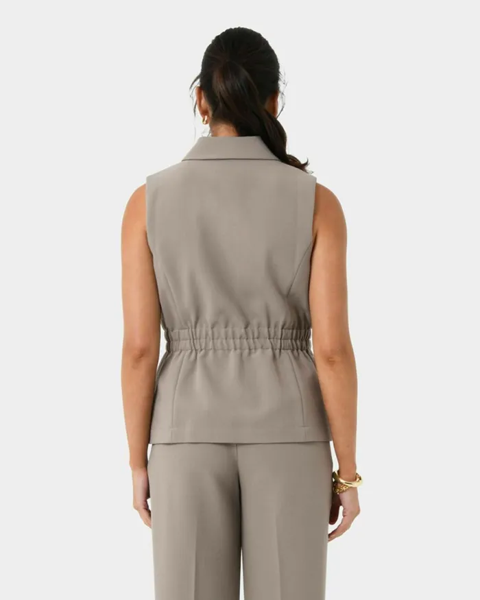 Forcast Jordy Longline Vest Stonebone Women TShirts and Tops
