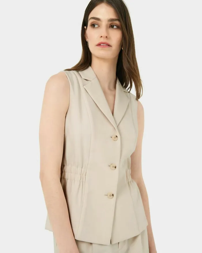 Forcast Jordy Longline Vest Stonebone Women TShirts and Tops