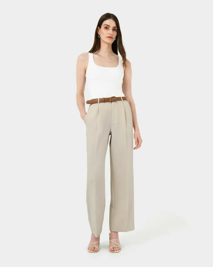 Forcast Jordy Relax Pants Stonebone Women HighWaisted Pants