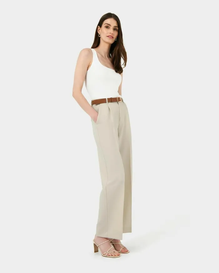 Forcast Jordy Relax Pants Stonebone Women HighWaisted Pants