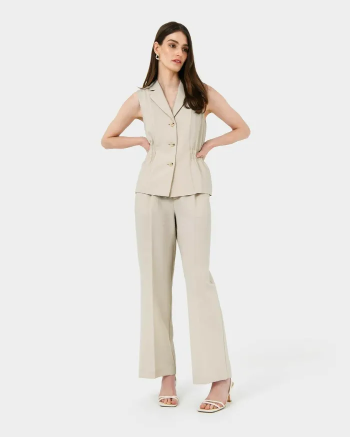 Forcast Jordy Relax Pants Stonebone Women HighWaisted Pants