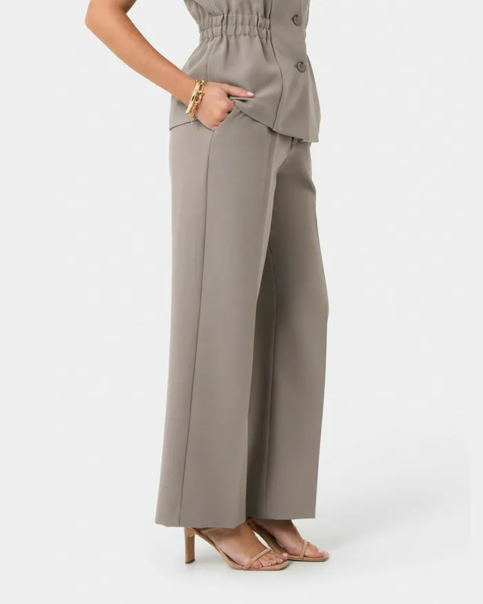 Forcast Jordy Relax Pants Stonebone Women HighWaisted Pants