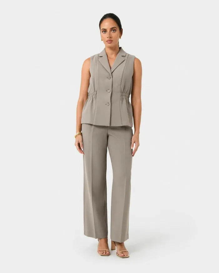Forcast Jordy Relax Pants Stonebone Women HighWaisted Pants