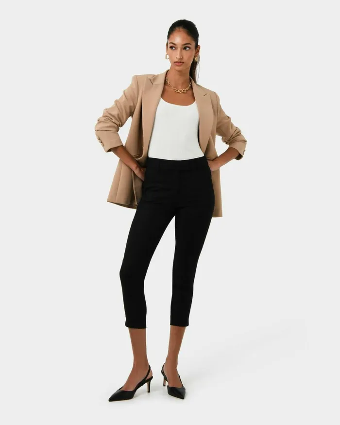 Forcast Josie 2 Cropped Notch Pants Stoneivorynavylight Greyblack Women Cropped Pants