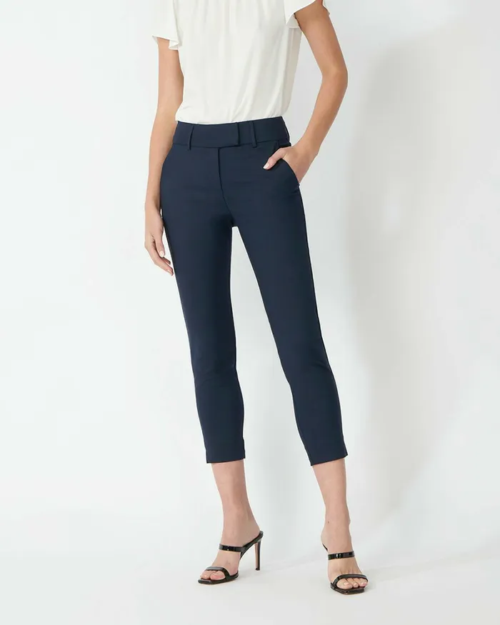 Forcast Josie Cropped Notch Pants Navy Women Cropped Pants