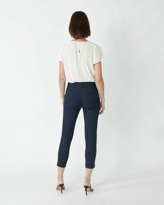 Forcast Josie Cropped Notch Pants Navy Women Cropped Pants