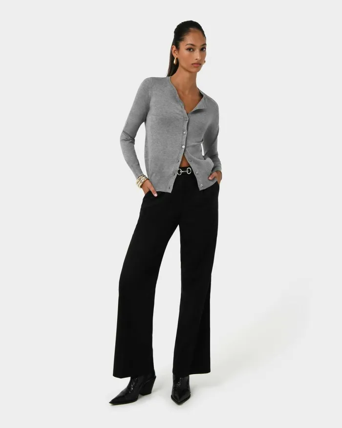 Forcast Joyce Knit Cardigan Blossomtrue Blueoriental Bluesand Beigeivorynavygreyblack Women Long Sleeve Tops