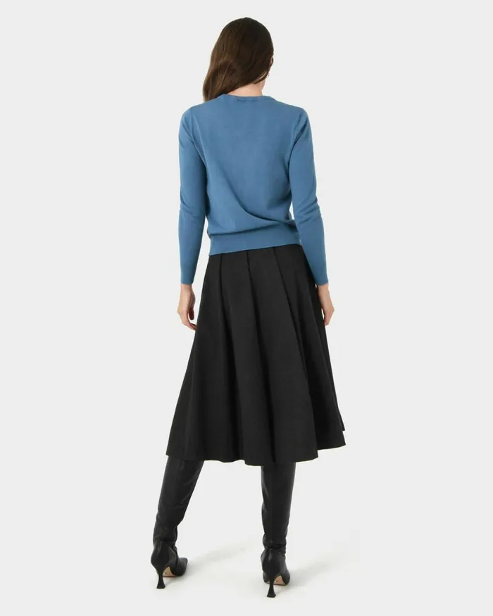 Forcast Joyce Knit Cardigan Blossomtrue Blueoriental Bluesand Beigeivorynavygreyblack Women Long Sleeve Tops