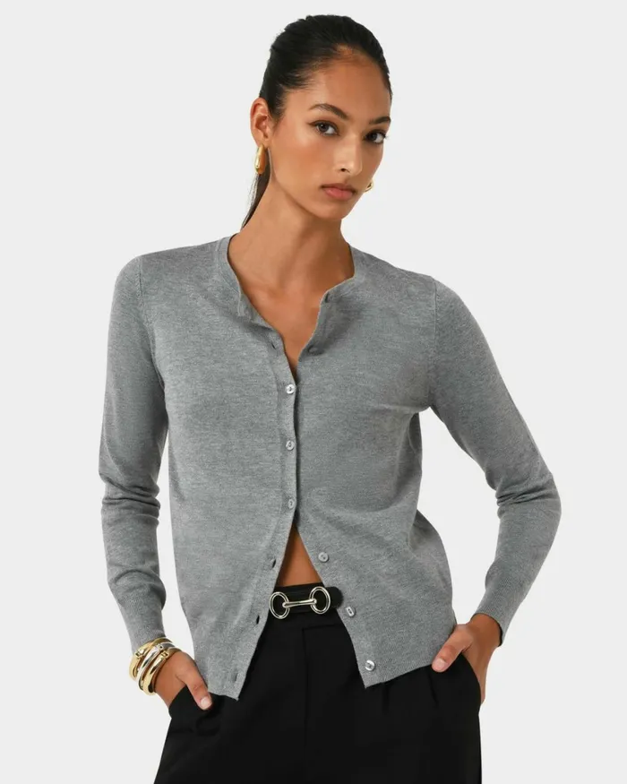 Forcast Joyce Knit Cardigan Blossomtrue Blueoriental Bluesand Beigeivorynavygreyblack Women TShirts and Tops