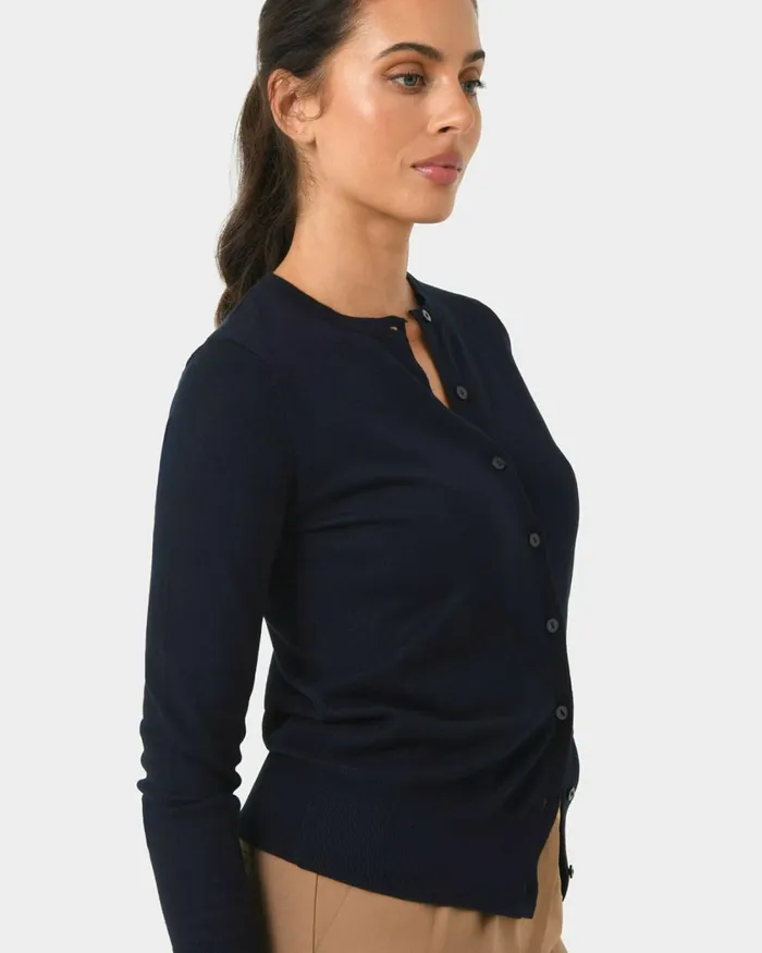 Forcast Joyce Knit Cardigan Blossomtrue Blueoriental Bluesand Beigeivorynavygreyblack Women TShirts and Tops