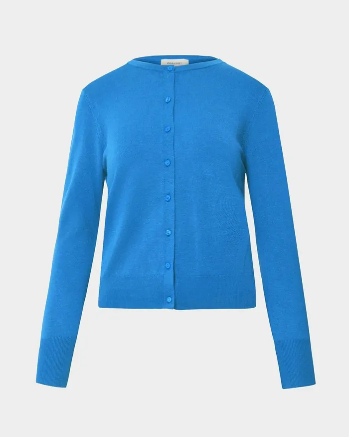 Forcast Joyce Knit Cardigan Blossomtrue Blueoriental Bluesand Beigeivorynavygreyblack Women TShirts and Tops
