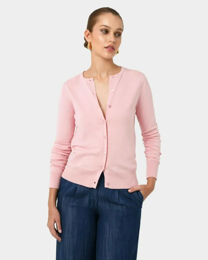 Forcast Joyce Knit Cardigan Blossomtrue Blueoriental Bluesand Beigeivorynavygreyblack Women TShirts and Tops