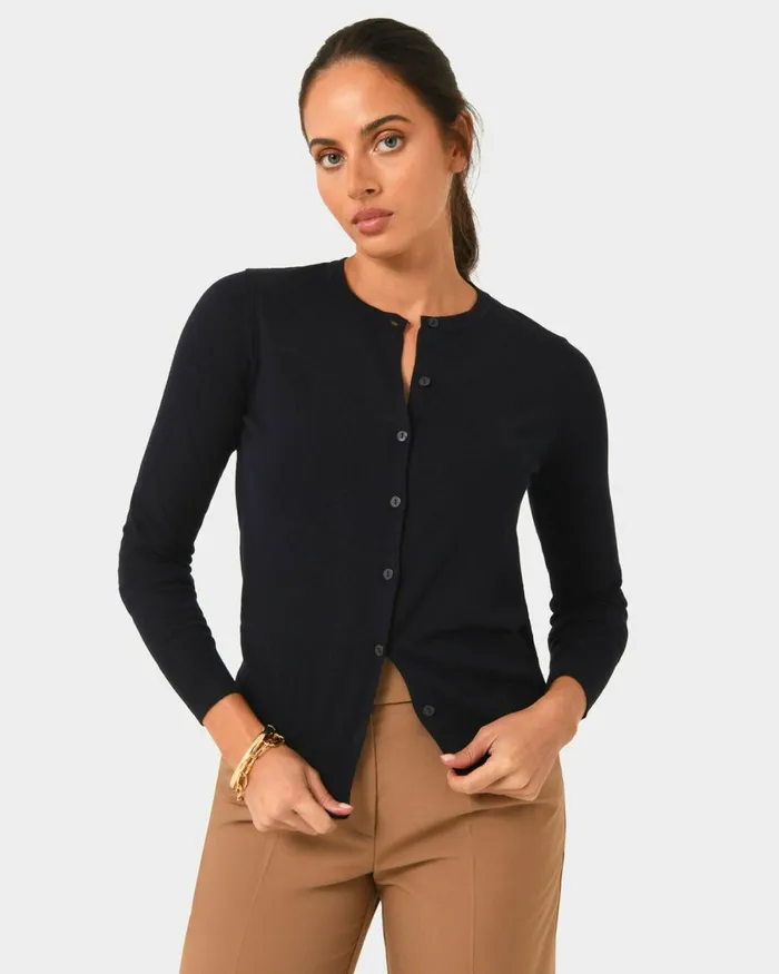 Forcast Joyce Knit Cardigan Blossomtrue Blueoriental Bluesand Beigeivorynavygreyblack Women TShirts and Tops