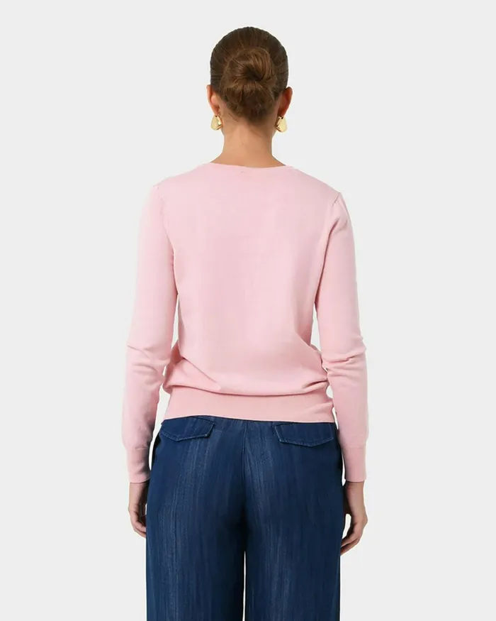 Forcast Joyce Knit Cardigan Blossomtrue Blueoriental Bluesand Beigeivorynavygreyblack Women TShirts and Tops
