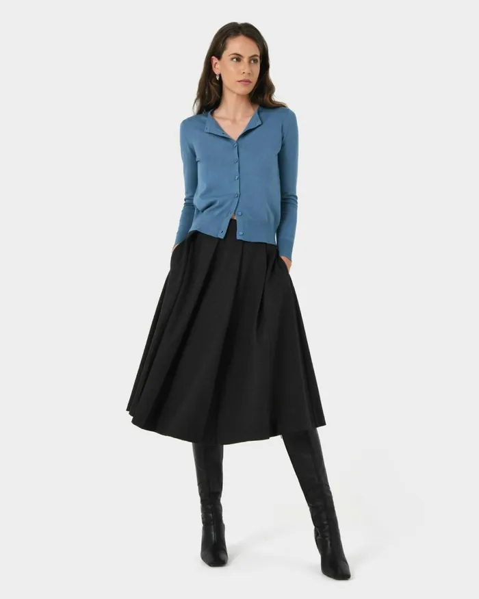 Forcast Joyce Knit Cardigan Blossomtrue Blueoriental Bluesand Beigeivorynavygreyblack Women TShirts and Tops