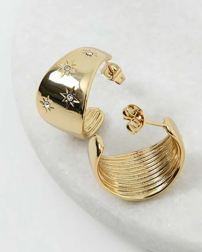 Forcast Jules 16k Gold Plated Earrings Gold Women Earrings
