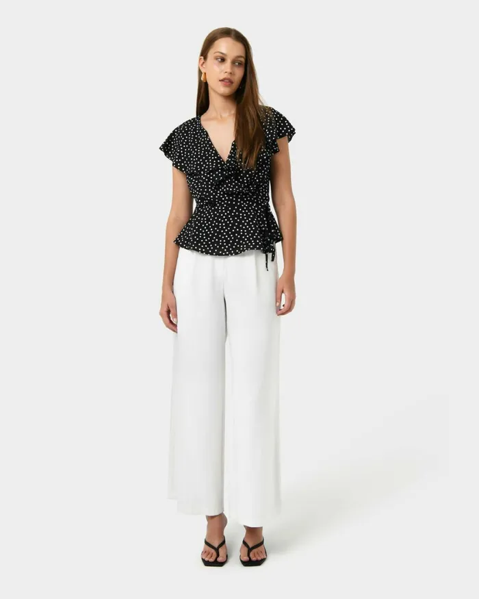 Forcast Jules Ruffle Wrap Blouse Women TShirts and Tops