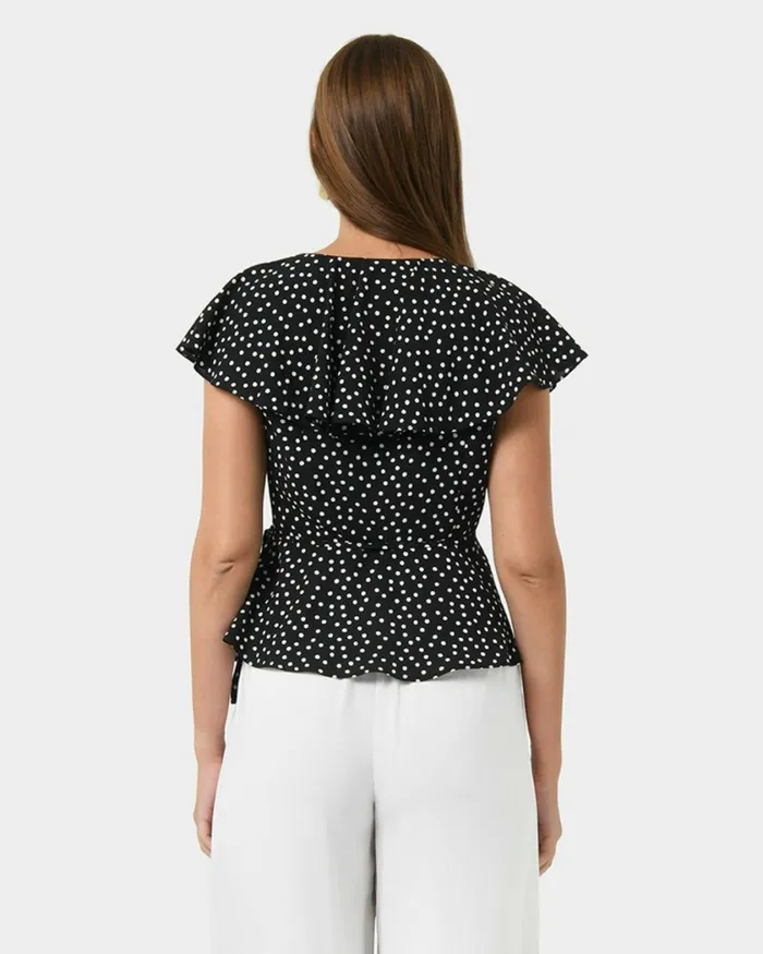 Forcast Jules Ruffle Wrap Blouse Women TShirts and Tops