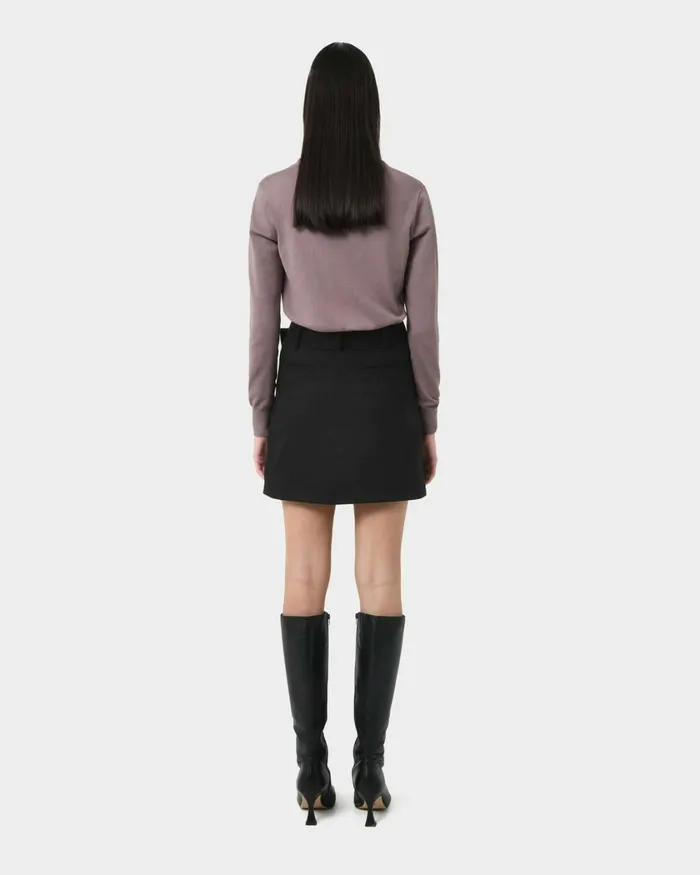 Forcast Julie Faux Suede Mini Skirt Black Women Mini Skirts