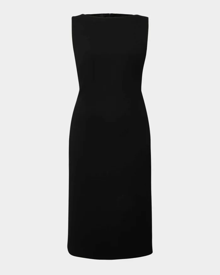 Forcast Juno Ponte Fitted Dress Black Women Midi Dresses