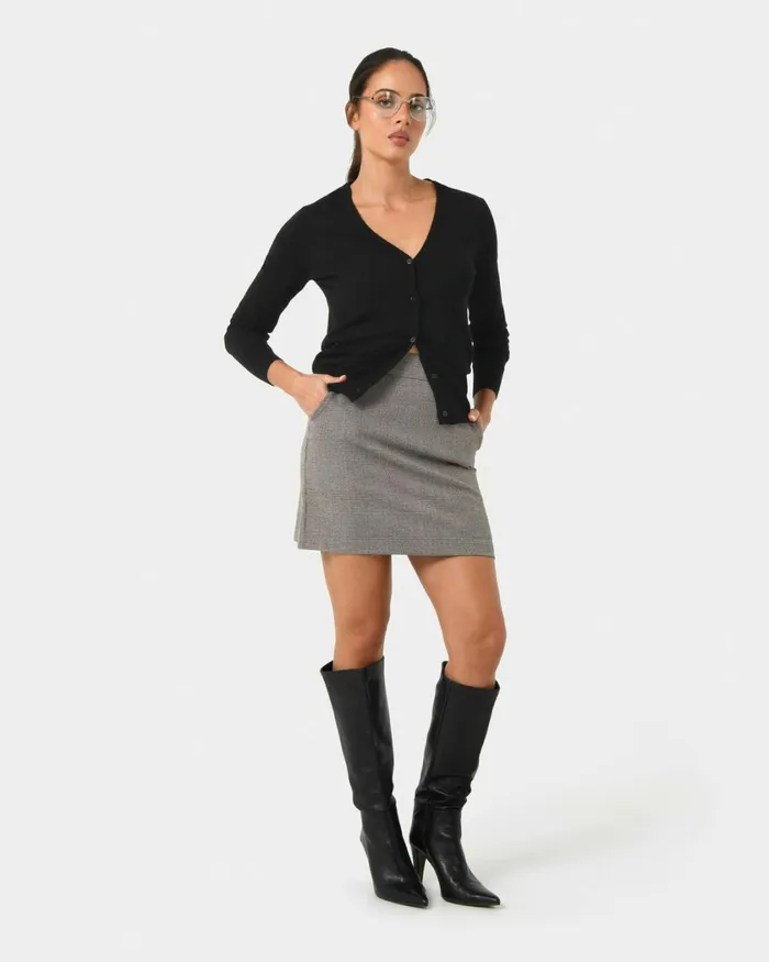 Forcast Kai Check Mini Skirt Women Mini Skirts
