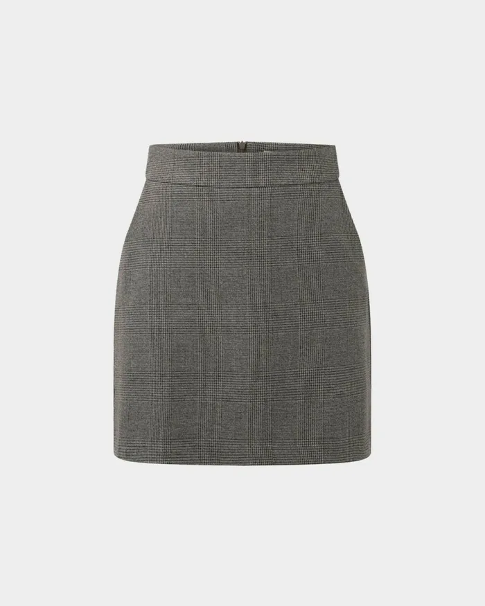 Forcast Kai Check Mini Skirt Women Mini Skirts