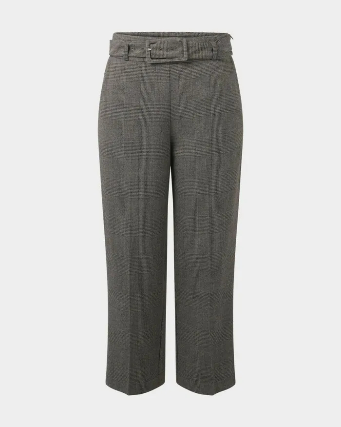 Forcast Kai Checked Crop Pants Women Cropped Pants