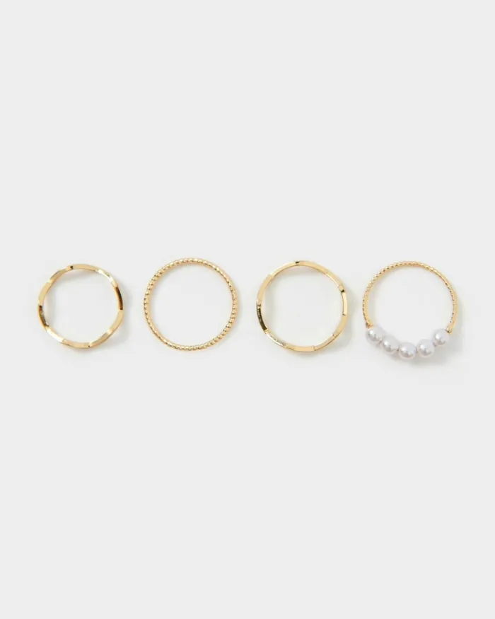 Forcast Kailyn 4pc Rings Set Gold Women Rings