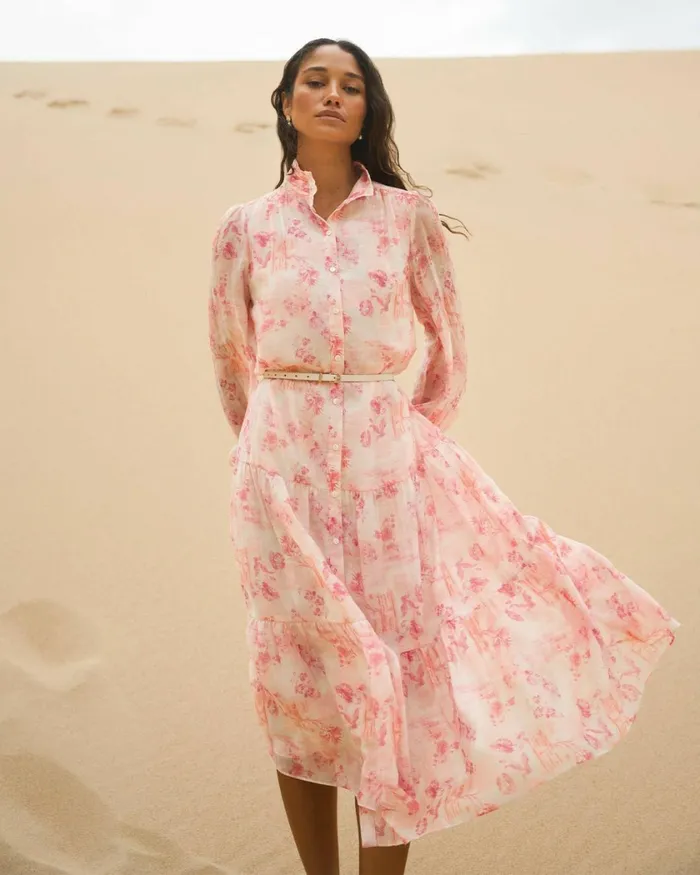 Forcast Kalia Midi Floral Dress Women Midi Dresses
