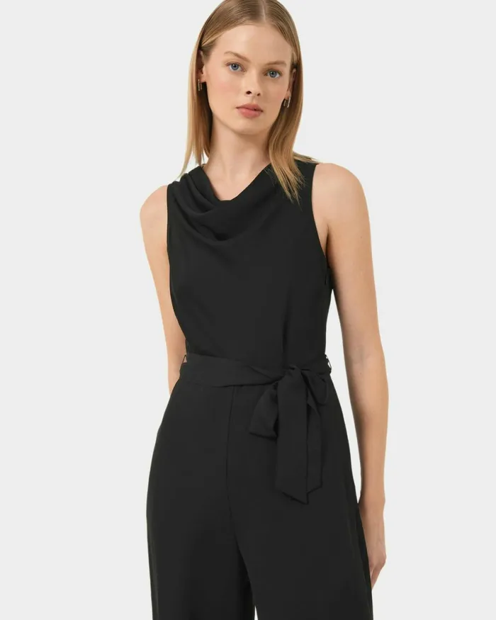 Forcast Kalista Cowl Neck Jumpsuit Black Women Modest