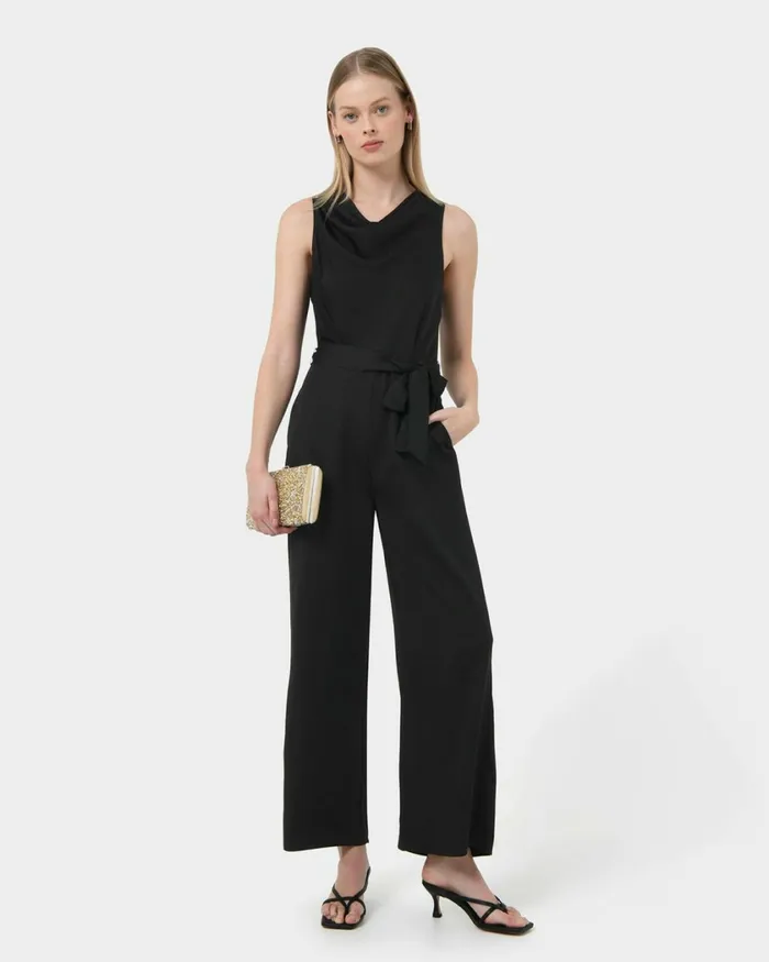 Forcast Kalista Cowl Neck Jumpsuit Black Women Modest