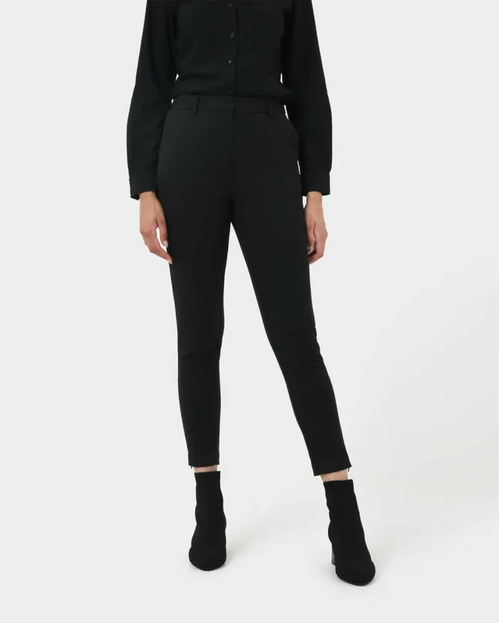 Forcast Karlie Slim Fit Trousers Black Women HighWaisted Pants