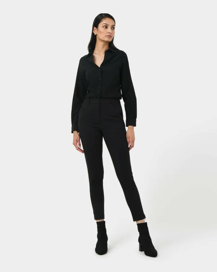 Forcast Karlie Slim Fit Trousers Black Women HighWaisted Pants